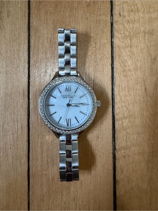 Caravelle Accessories - Caravelle New York Silver Crystal-Accent Women's Watch